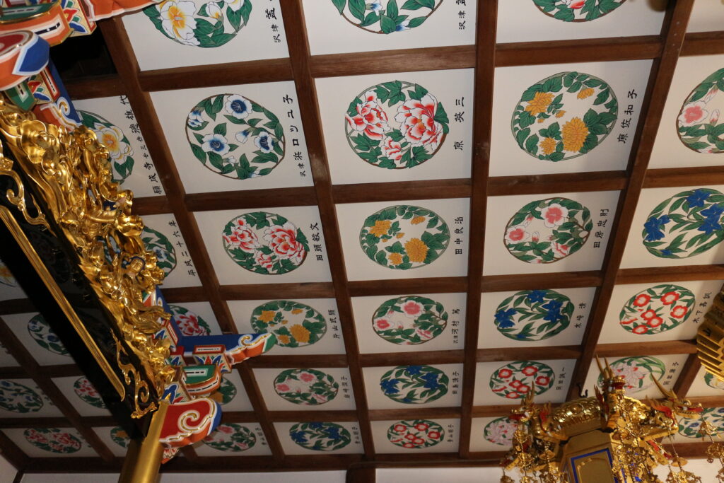 寺院　寺院用仏具　本堂　天井絵　彩色　絵師　京絵師　京都　手描き　四季折々　草花　仏教