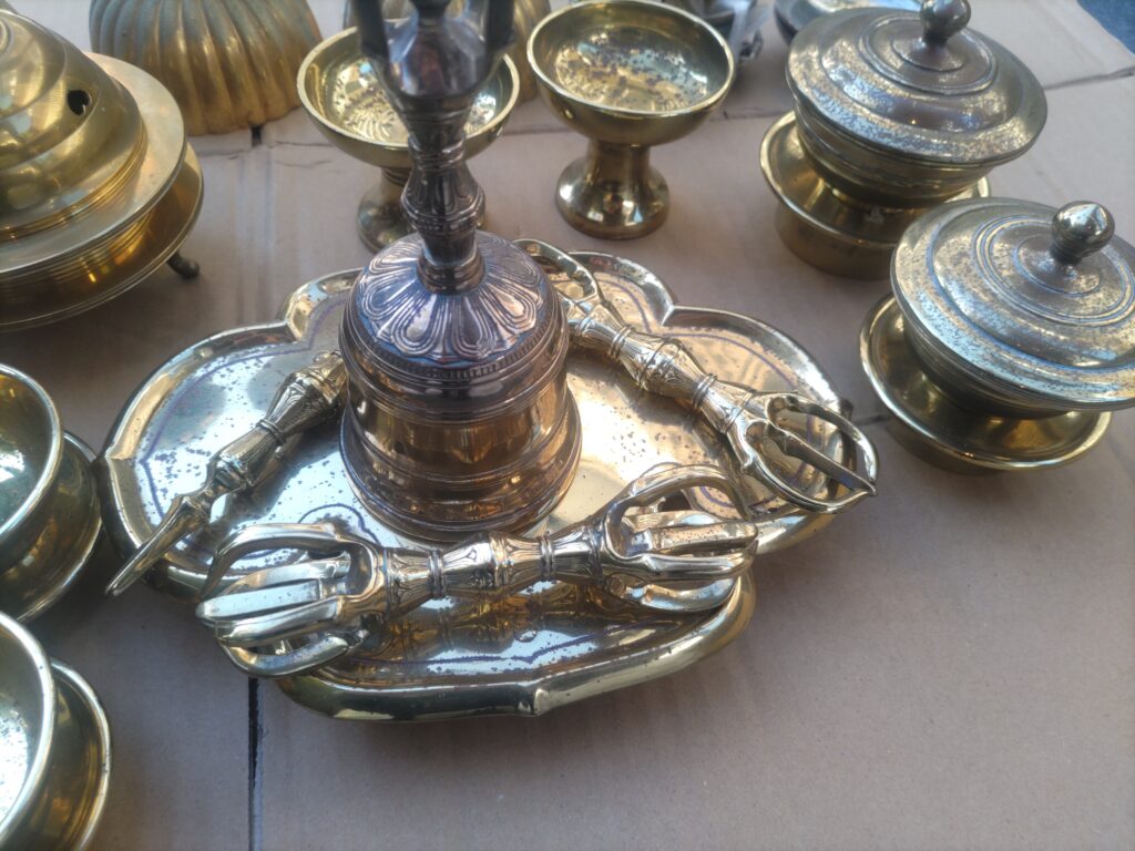 寺院用仏具 愛媛県仏具 松山市仏具 メッキ直し 仏具修理 仏具直し 仏具新調 密教法具 密教 真言宗 大壇 前具 前具一面器 セラミック加工