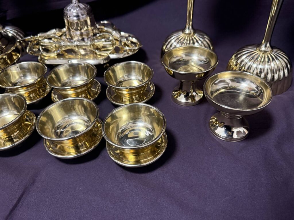 寺院用仏具 愛媛県仏具 松山市仏具 メッキ直し 仏具修理 仏具直し 仏具新調 密教法具 密教 真言宗 大壇 前具 前具一面器 セラミック加工