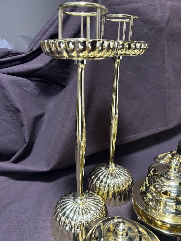 寺院用仏具 愛媛県仏具 松山市仏具 メッキ直し 仏具修理 仏具直し 仏具新調 密教法具 密教 真言宗 大壇 前具 前具一面器 セラミック加工